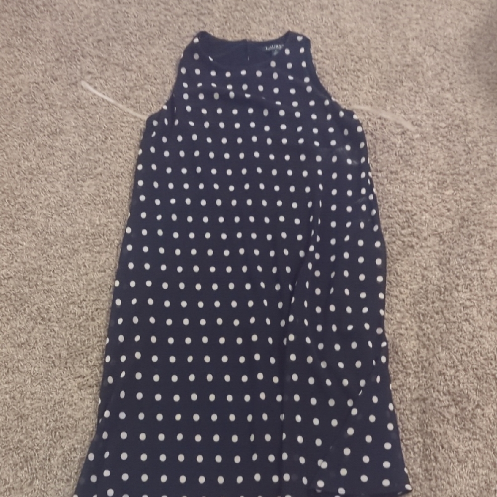 Lauren Ralph Lauren Navy Polka Dot Dress